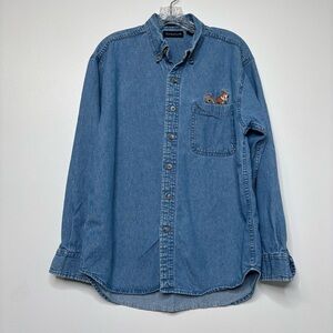 Vintage 90’s Mom Yogi‎ Bear Button Down Long Sleeve Denim Shirt Medium